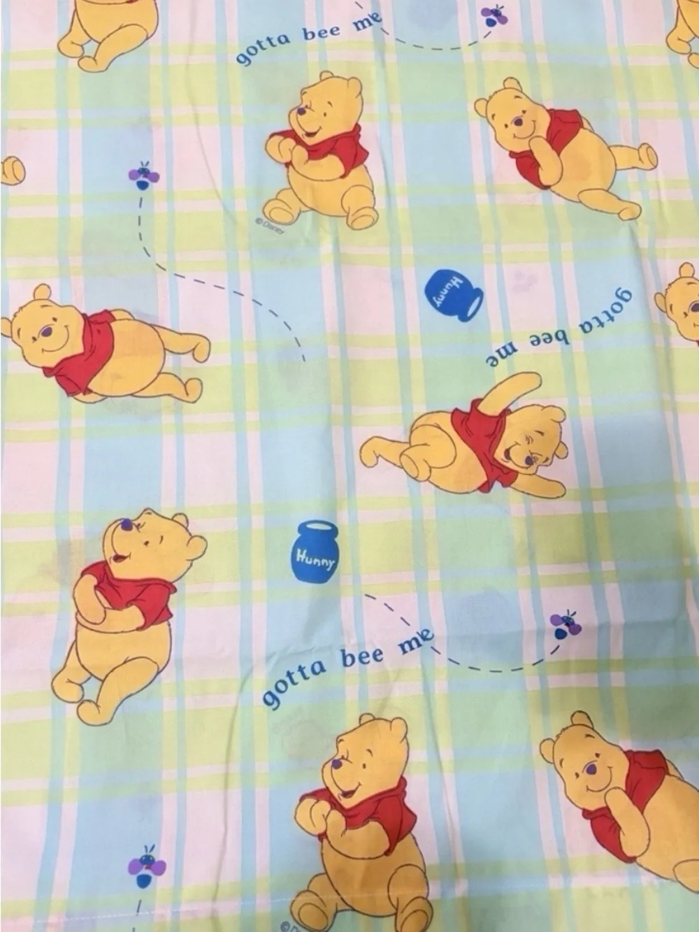 Rare Vintage Winnie the Pooh Twin Flat Sheet & Pillowcase Set Disney Gotta Bee M